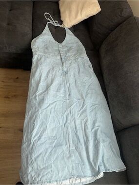 Universal Thread Light Blue Denim Halter Dress
